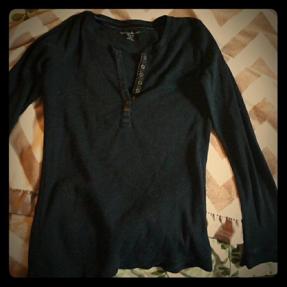 Sexy, black ribbed size medium long sleeve shirt